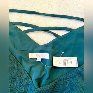 LOFT Tank Emerald Green Lace PLUS size 18 - NEW w/ TAGS